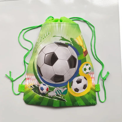 12pcs Cartoon Football Gift Bags – Non-Woven Bundle Pockets for Party & Football Enthusiasts
