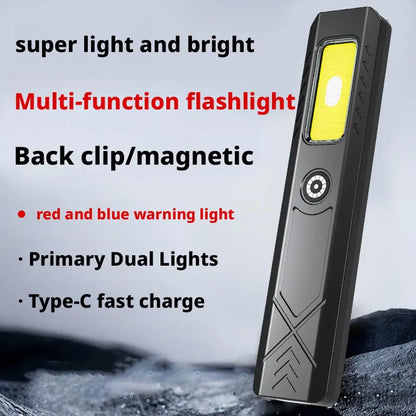 Rechargeable 550LM LED Keychain Flashlight — Mini Pocket Torch Lantern with Magnet for Emergency & Work