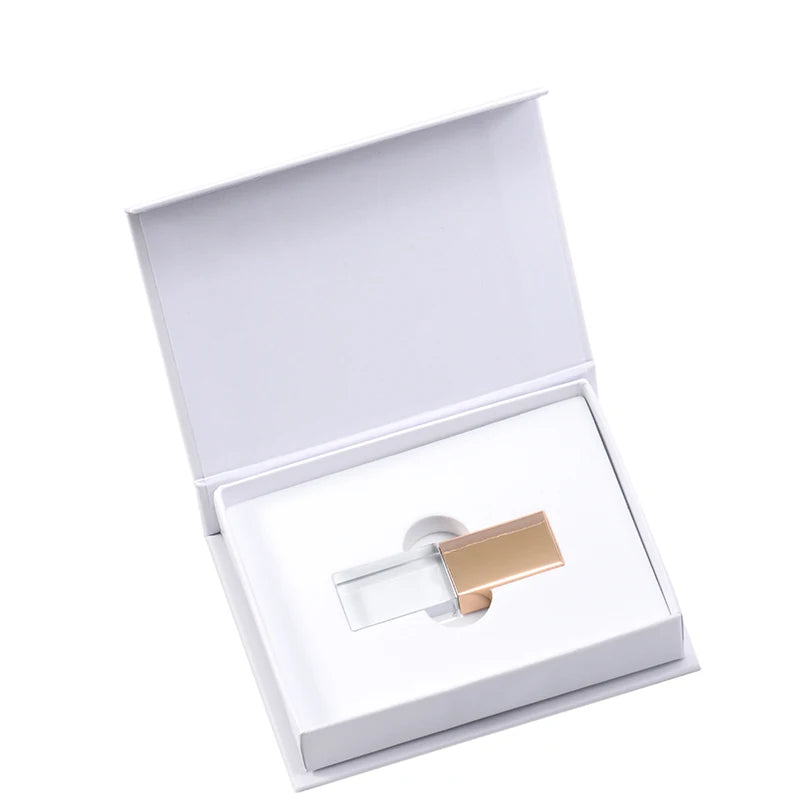 USB 2.0 Crystal Flash Drive - 4GB-128GB High-Speed Memory Stick, Wedding Gift & Photography Pendrive
