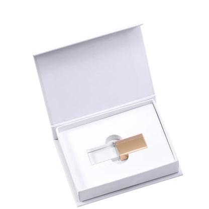 USB 2.0 Crystal Flash Drive - 4GB-128GB High-Speed Memory Stick, Wedding Gift & Photography Pendrive