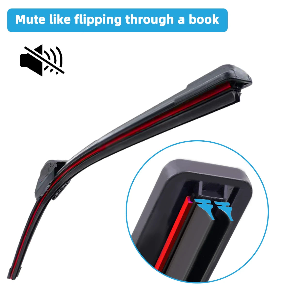 Universal J/U-Shaped Double Rubber Strip Wiper Blade - Front Windshield Glass Cleaner for Enhanced Wiping