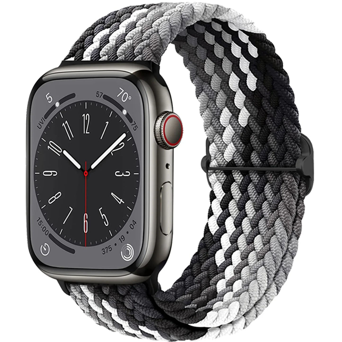 Elastic Braided Solo Loop Apple Watch Band – Adjustable Stretch Strap for Series SE, 5–11 & Ultra 3 (40mm–49mm)