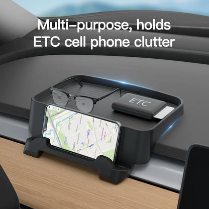 Herval Silicone Air Vent Phone Holder & Storage Tray for Tesla Model Y/3 Highland – Car Tissue Box Organizer Accessory