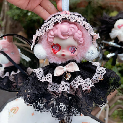 10cm Skullpanda Doll Clothes – Vintage Princess Dress Set with Headwear, Winter Symphony Series
