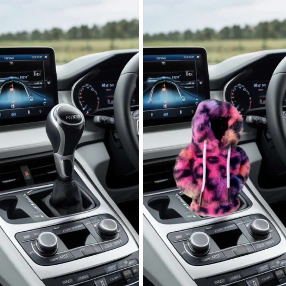 Universal Car Gear Shift Lever Cover – Sweatshirt Style Shifter Knob Hoodie for Car Decoration
