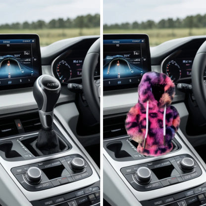 Universal Car Gear Shift Lever Cover – Sweatshirt Style Shifter Knob Hoodie for Car Decoration