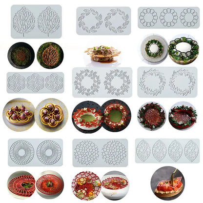 Flower & Leaf Pattern Silicone Mold — Fondant Cake Lace Mat for DIY Baking, Craft & Cake Decoration