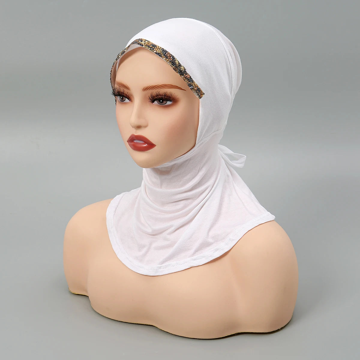 Women’s Modal Rhinestone Hijab Cap - Soft Muslim Turban Underscarf Bonnet for Secure Headwrap Styling