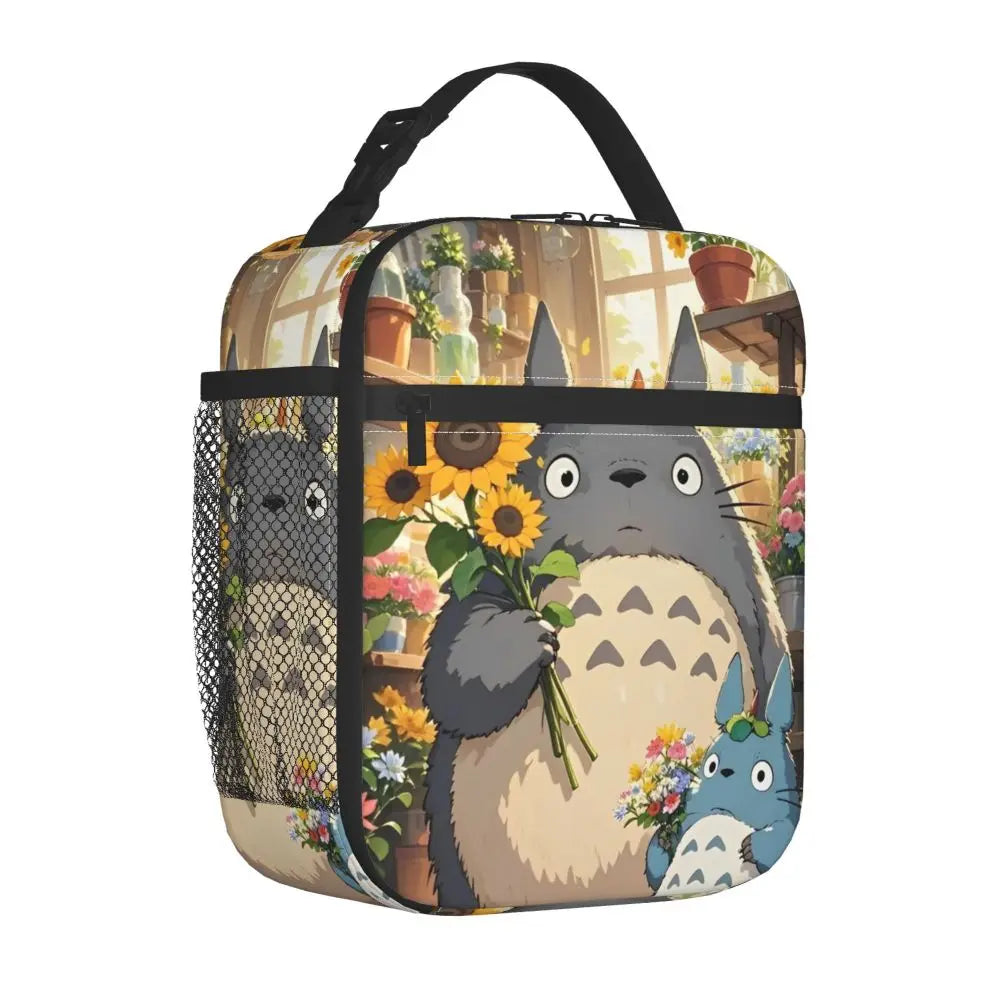 Totoro Miyazaki Anime Insulated Lunch Tote Bag – Portable Thermal Cooler for School & Office