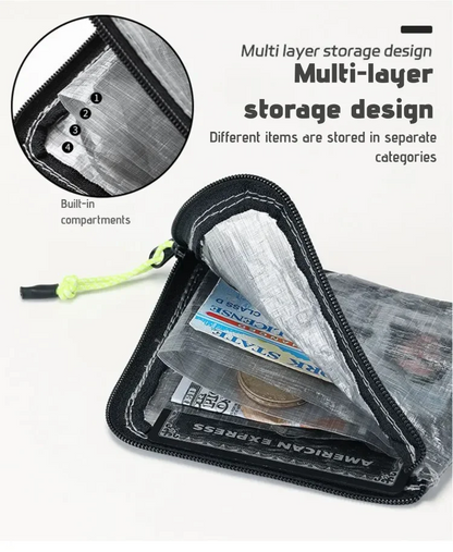 OCE GEAR Lightweight Waterproof Wallet — Ultra-Light Durable Coin Purse & Card Holder, Small Zipper Pouch for Outdoor, Camping & Travel