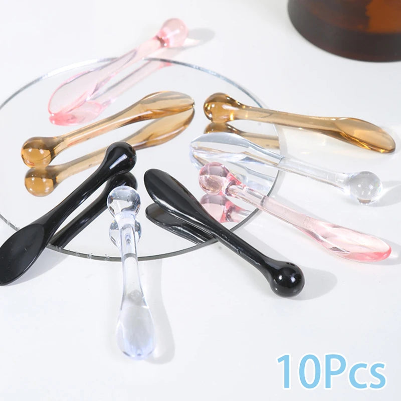 5PCS Transparent Eye Cream Applicator & Massage Roller – Plastic Facial Mask & Skin Care Spatulas