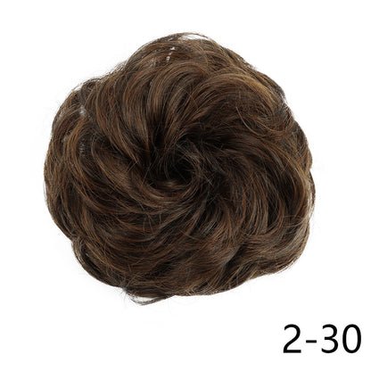 Synthetic Wavy Hair Bun Wig – Elastic Rubber Scrunchie Curly Ponytail Hair Extension for Ladies