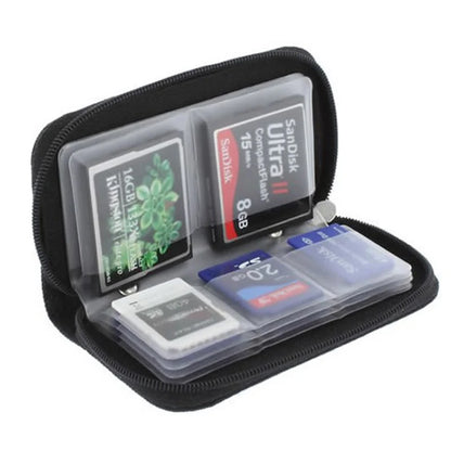 Memory Card Collect Bag: 22 Slot Camera Memory Card Holder Case for CF/SD/Micro SD/SDHC/MS/DS - Gaming SD Card Collection Box