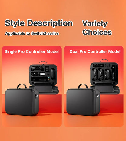 Large Waterproof Carrying Bag for Switch 2 – Travel Storage Case with Charger & Handle Slot, Anti-Scratch Game Accessories Organizer