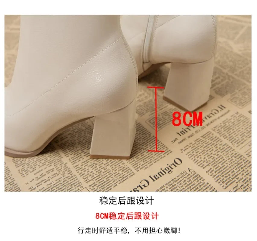 2024 High Heel Ankle Boots – Pointed Toe, Sexy Side Zip Women's Classic Daily Boots