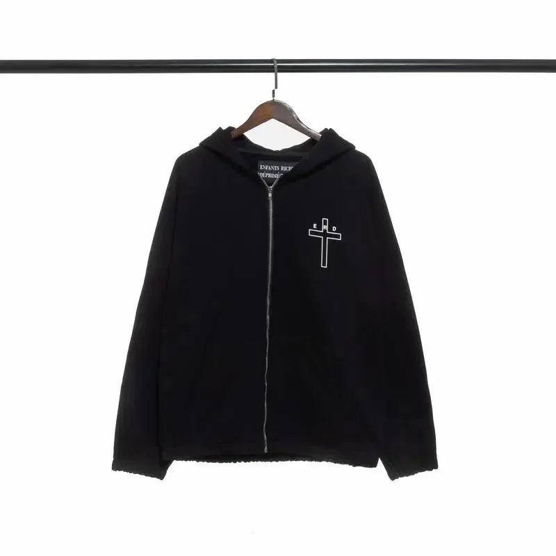 Washed Casual Hoodie Sweatshirt — Unisex Loose-Fit Street Style Crew Neck with Lip Print Letter Design, Vintage Comfortable Top