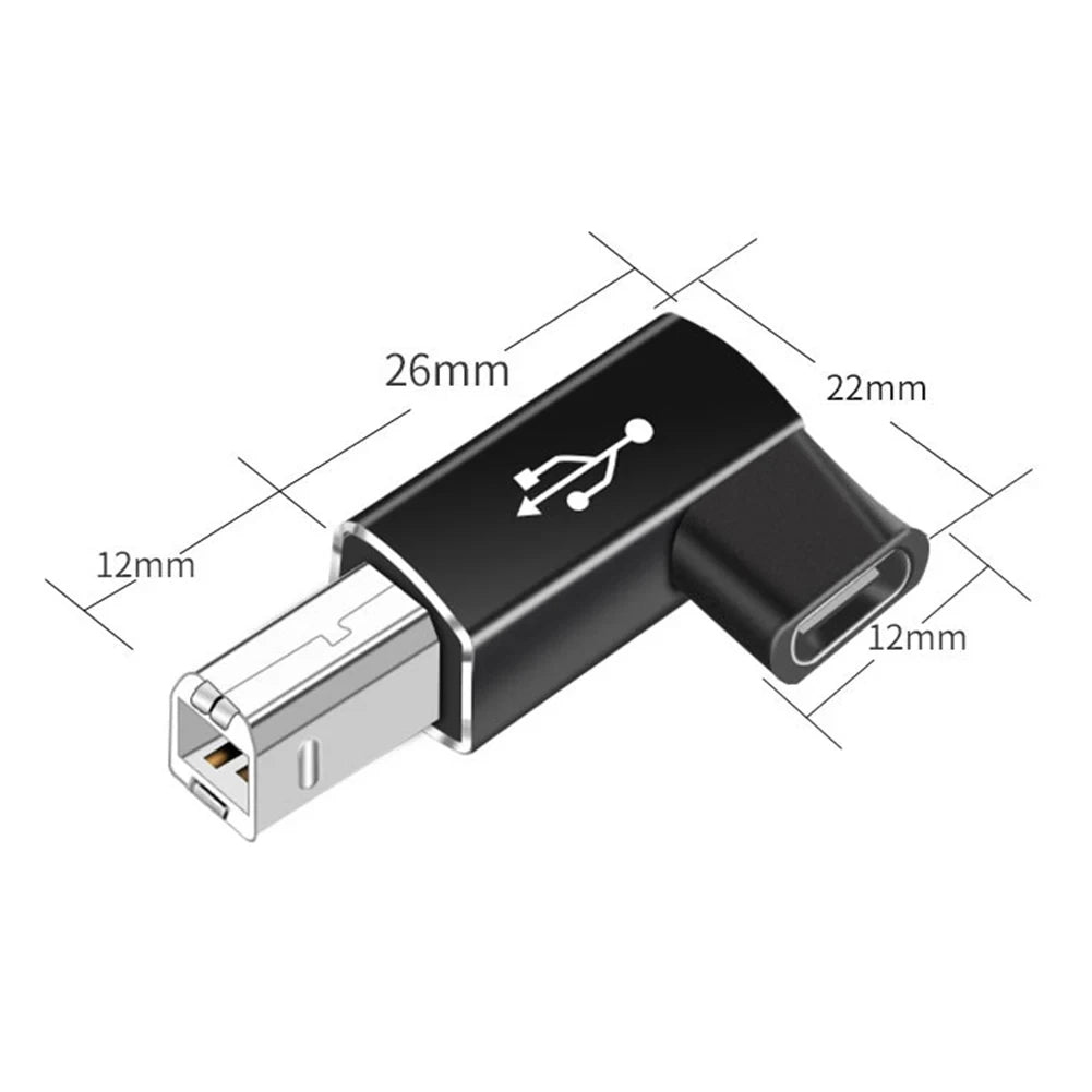 NNBILI USB B to USB Type C Adapter - USB Transfer Converter for Printer, Scanner, MIDI Controller & Keyboard Devices