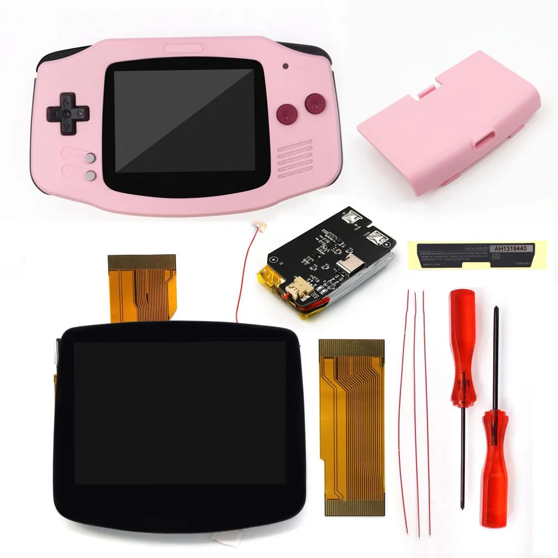 Hispeedido TYPE-C GBA LCD Display Upgrade – 3.0" V5 IPS Screen with New Housing Shell