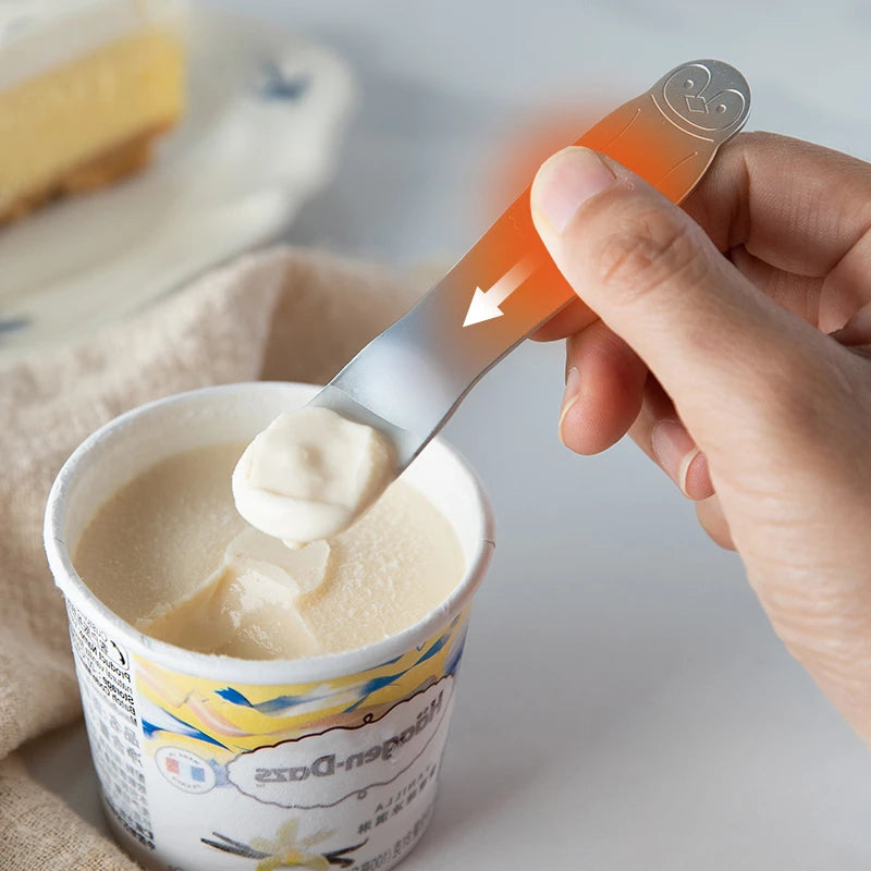 Self-Melting Ice Cream Spoon - Aluminum Dessert Scoop for Pudding, Cake & Small Treats