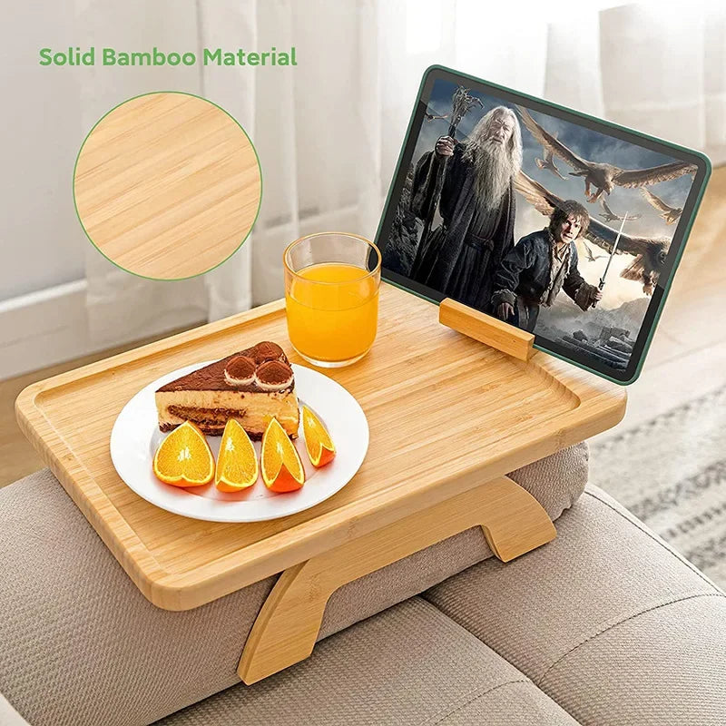 Portable Sofa Arm Tray – Clip-on Couch Armrest Table for Snacks, Drinks, and Remote Control