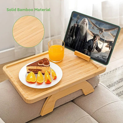 Portable Sofa Arm Tray – Clip-on Couch Armrest Table for Snacks, Drinks, and Remote Control