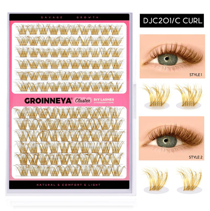 Lash Clusters Extension Kit – Fake Eyelashes Set with Lash Bond, Seal, and Applicator Tool for Makeup