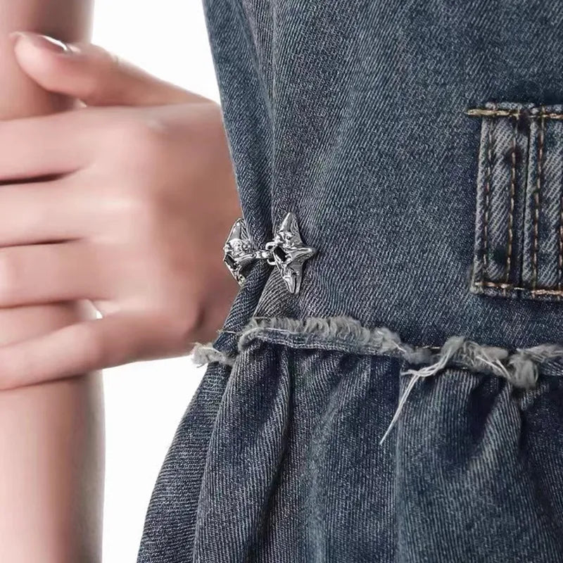 Four-Pointed Star Adjustable Waist Tightener Buckle – Fashion Jeans Waist Cincher Clip Accessory
