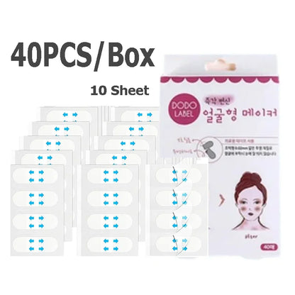 V-Lift Face Tape 10-30 Sheets - Invisible Breathable Makeup Adhesive for Facial Lifting & Chin Contouring