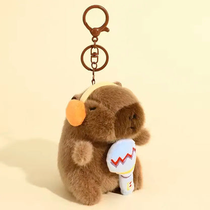 Kawaii Plush Capybara Keychain – Cute Cartoon Capybara Pendant Backpack Accessory