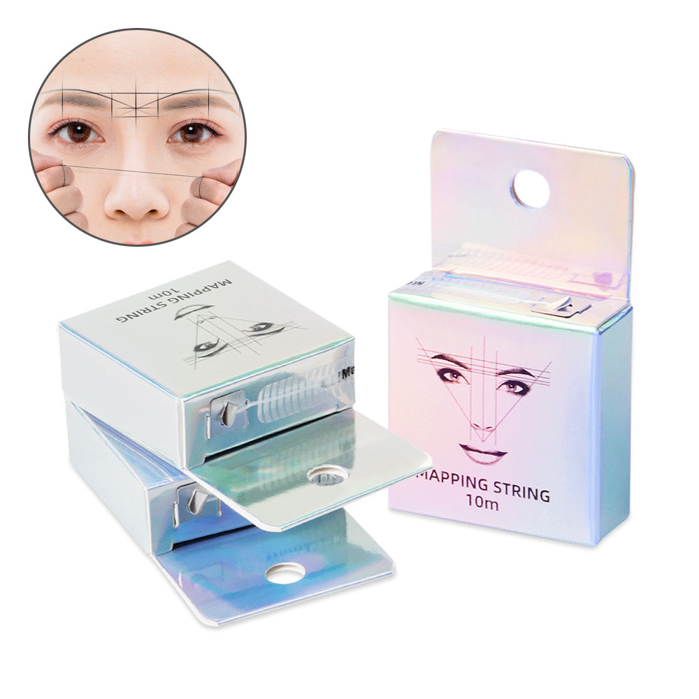 10m Pre-Inked Mapping String for Eyebrows – Microblading & PMU Marker Thread in Box for Tattoo Brow Mapping
