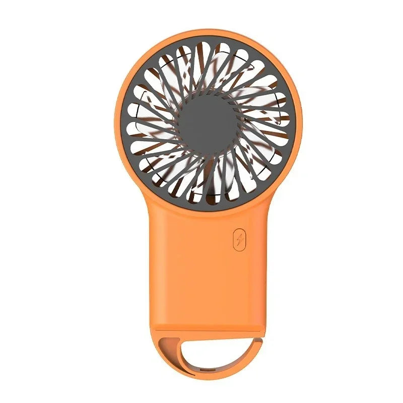 New Foldable USB Rechargeable Mini Fan | Handheld Desktop Fan with Cartoon Design & Hook for Outdoor, Home & Office Use