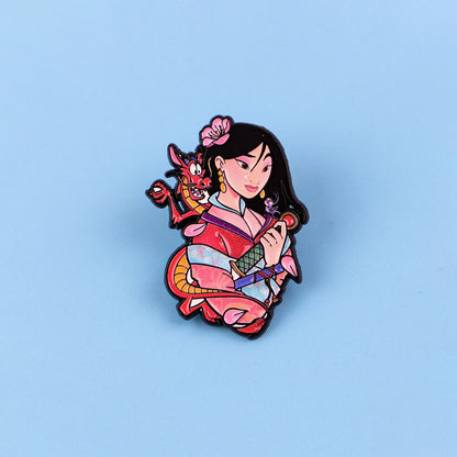 Red Dragon Enamel Brooch Set - 2-Piece Cute Fashion Lapel Pins for Coats & Gifts