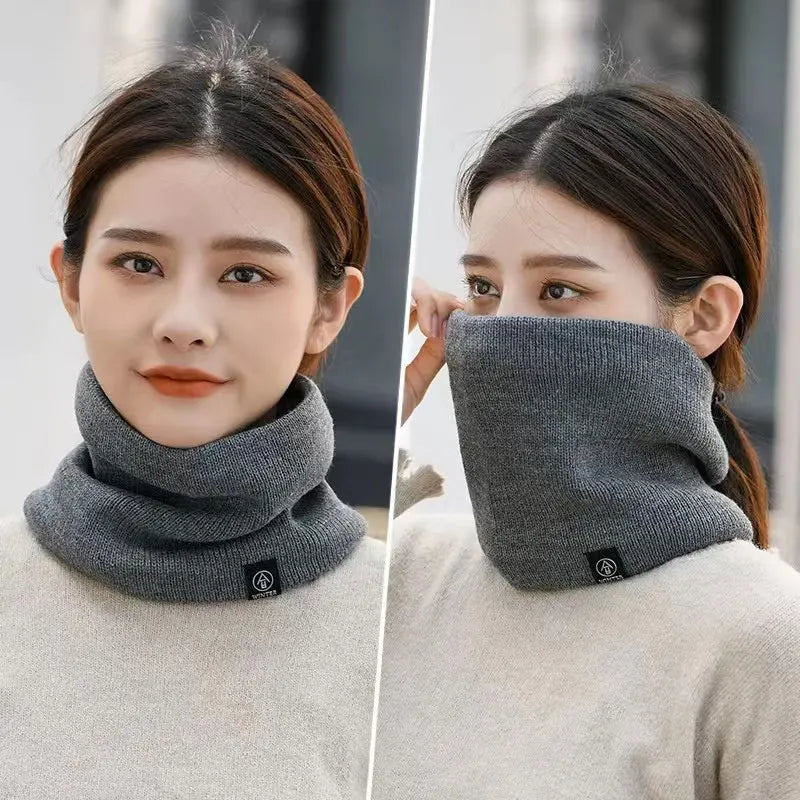 Fashion Knitted Scarf for Women and Men - Solid Cashmere-Like Winter Snood, Thick Wool Fur Neck Scarf Ring, Unisex Warm Accessory