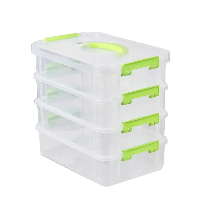 4-Layer Stackable Transparent Organizer Box – Multi-Tier Plastic Storage for Kids’ Toys, Makeup, Jewelry, School & Office Supplies