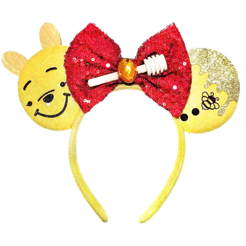 Mickey Mouse Ears Headband with Bow – Sequin Candy Cosplay Costume Party Accessory for Girls & Women, Christmas Gift