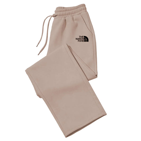 Women’s Straight Leg Fleece Sweatpants - Casual Streetwear Joggers for Spring & Autumn