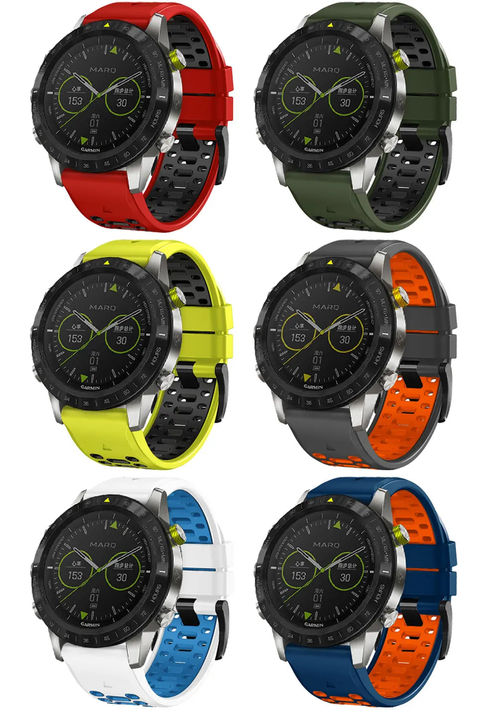 Outdoor Sports Silicone Watch Band 22mm/26mm for Garmin Fenix 5 6 7 8 Series, Tactix, Mk2, Enduro – QuickFit Replacement Strap