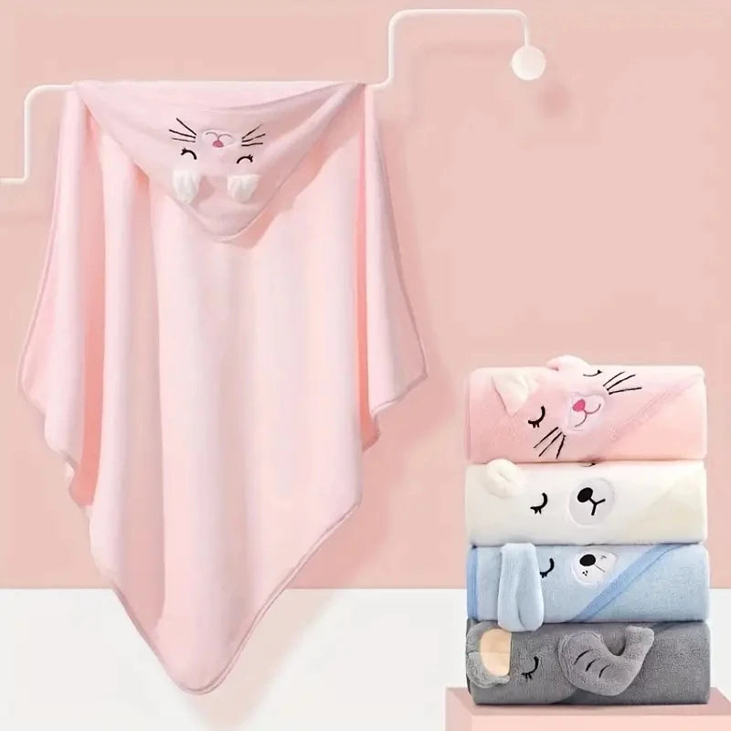 Animal Baby Bathrobe – Soft, Quick-Absorbent Hooded Coral Velvet Sleeping & Cuddle Robe for All Occasions