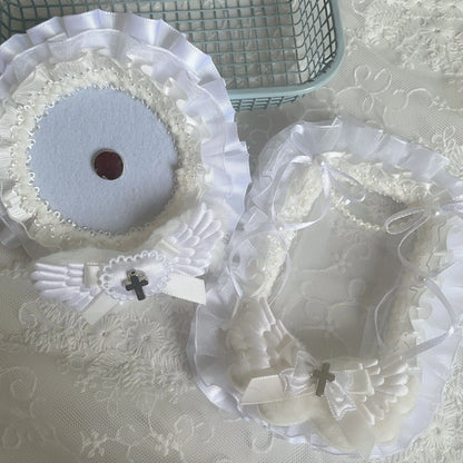 Lace Bow Pearl Card Holder - Decorative Photo Card Cover for DIY Crafts, Scrapbooking & Display