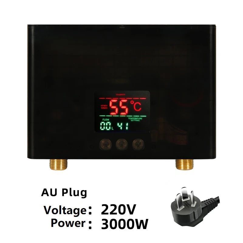 110V/220V Instant Water Heater 3000W/5500W | Wall-Mounted Electric Shower Heater for Bathroom & Kitchen Hot Water