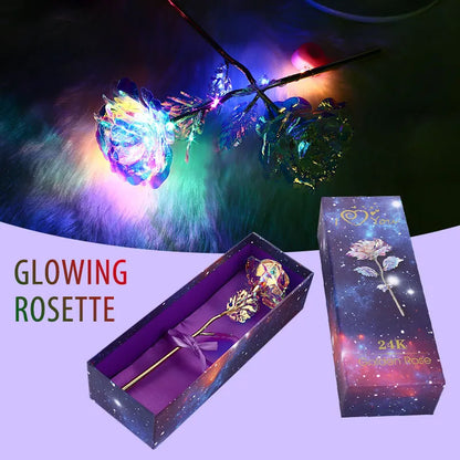 Light-Up Artificial Crystal Flower Gift - Plated Rose in a Box for Birthdays, Anniversaries, Mother's Day - Perfect for Wife or Girlfriend