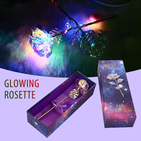 Light-Up Artificial Crystal Flower Gift - Plated Rose in a Box for Birthdays, Anniversaries, Mother's Day - Perfect for Wife or Girlfriend
