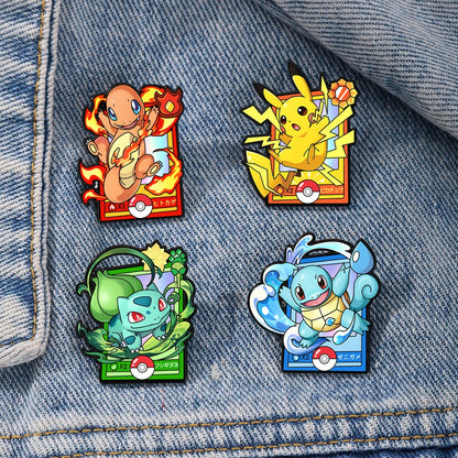 4Pcs Cartoon Anime Enamel Pins - Cute Metal Brooch Badges for Backpacks, Clothing and Gifts
