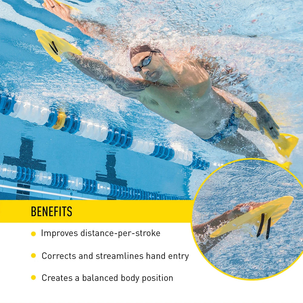 FINIS Iso Swimming Paddles - Ergonomic Professional Training Paddles for Stroke Practice and Correction - Enhance Swim Training Efficiency