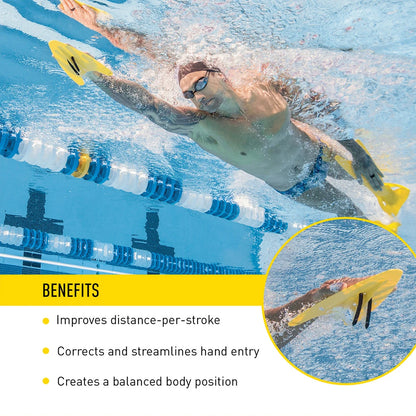 FINIS Iso Swimming Paddles - Ergonomic Professional Training Paddles for Stroke Practice and Correction - Enhance Swim Training Efficiency