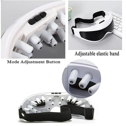 Electric Wireless Eye Massager Mask – Migraine Relief, Vision Improvement & Forehead Vibration Eye Care Glasses