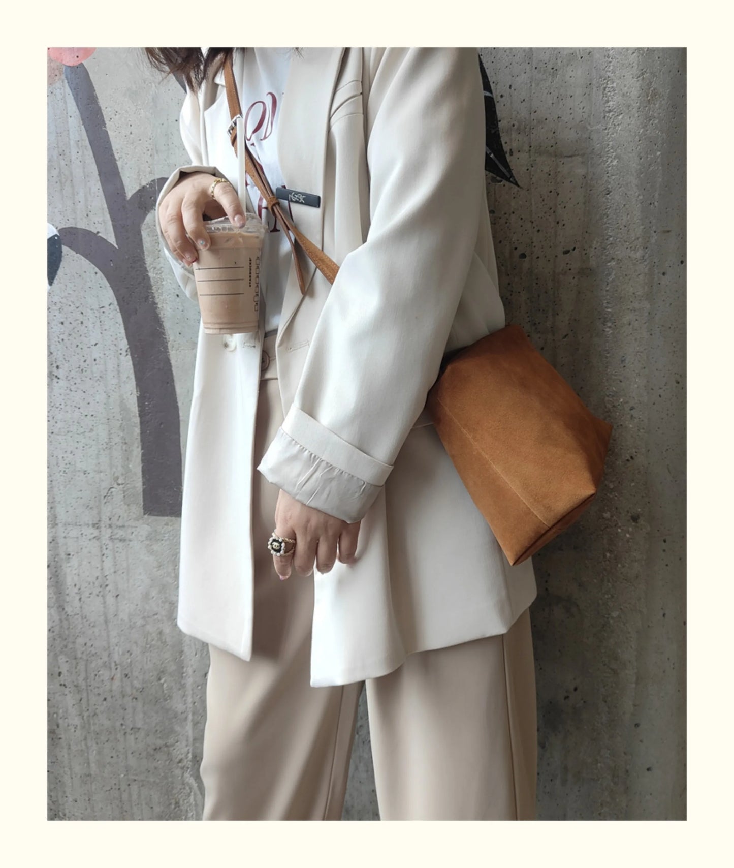 Simple Autumn Winter Grey & Brown Boston Tote — Soft Matte Suede Cow Leather Women's Shoulder Handbag