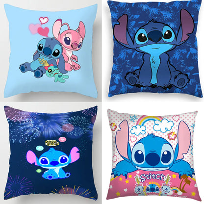 Anime Disney Stitch Double-Sided Print Pillowcase – Kawaii Stitch Pillow for Kids’ Room Decoration & Gifts