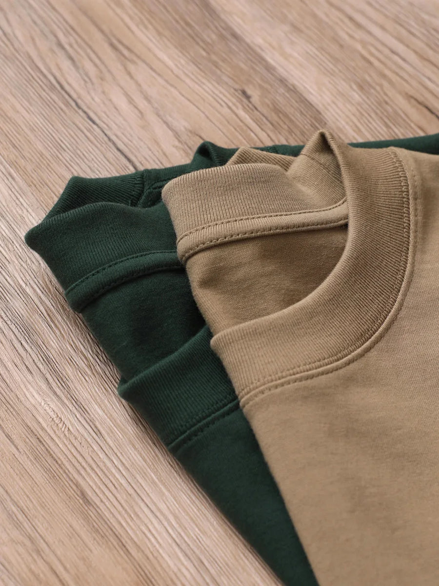 Heavy Cotton Oversized Men’s T-Shirt – 320g Solid Color Drop Shoulder Short Sleeve