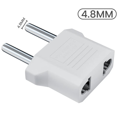 US to EU Plug Adapter - Universal Travel Power Converter for American, China & Korea Plugs 4.0/4.8mm